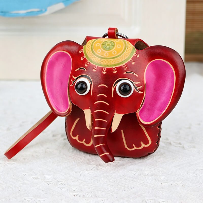 Cute Elephant - Shaped Leather Coin Purse – Babylon Leather - Babylon LeatherBabylon LeatherLLZ39-Red