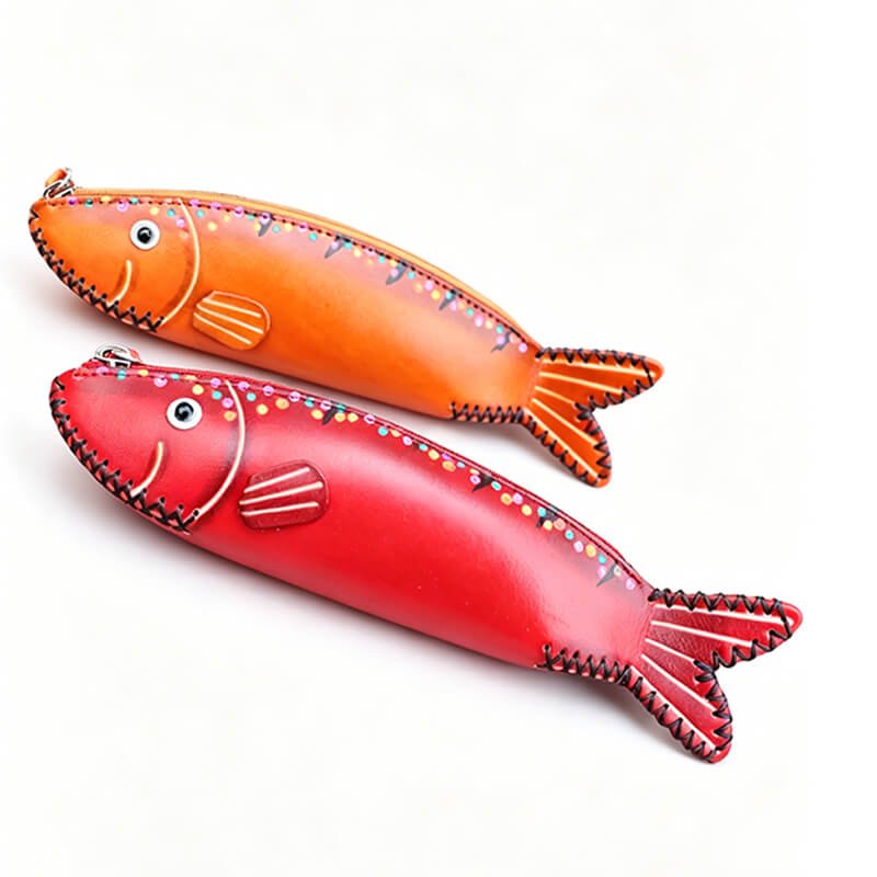 Cute Fish - Shaped Leather Coin Purse – Babylon Leather - Babylon LeatherBabylon LeatherLLZ19-Brown