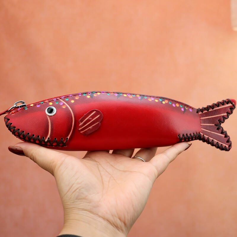 Cute Fish - Shaped Leather Coin Purse – Babylon Leather - Babylon LeatherBabylon LeatherLLZ19-Brown