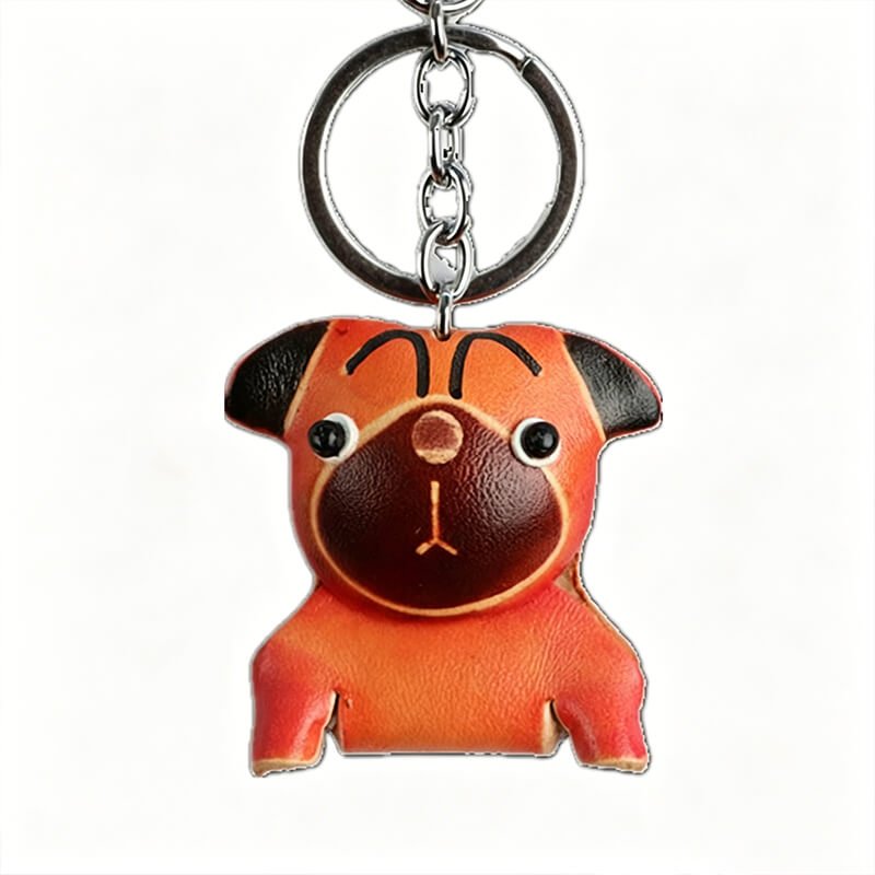 Cute French Bulldog Leather Bag Charm – Babylon Leather - Babylon LeatherBabylon LeatherLLZ105-Brown