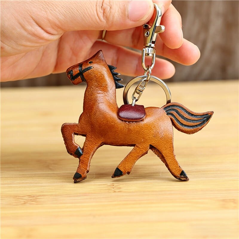 Cute Horse Leather Bag Charm – Babylon Leather - Babylon LeatherBabylon LeatherLLZ10-Brown
