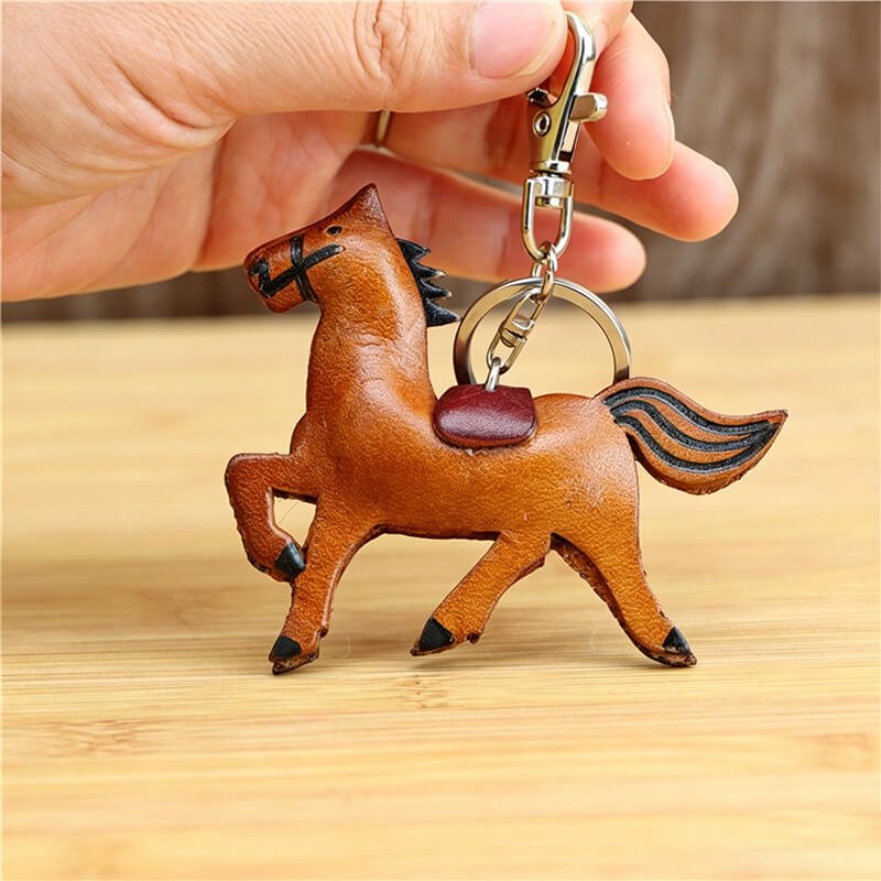 Cute Horse Leather Bag Charm – Babylon Leather - Babylon LeatherBabylon LeatherLLZ10-Red