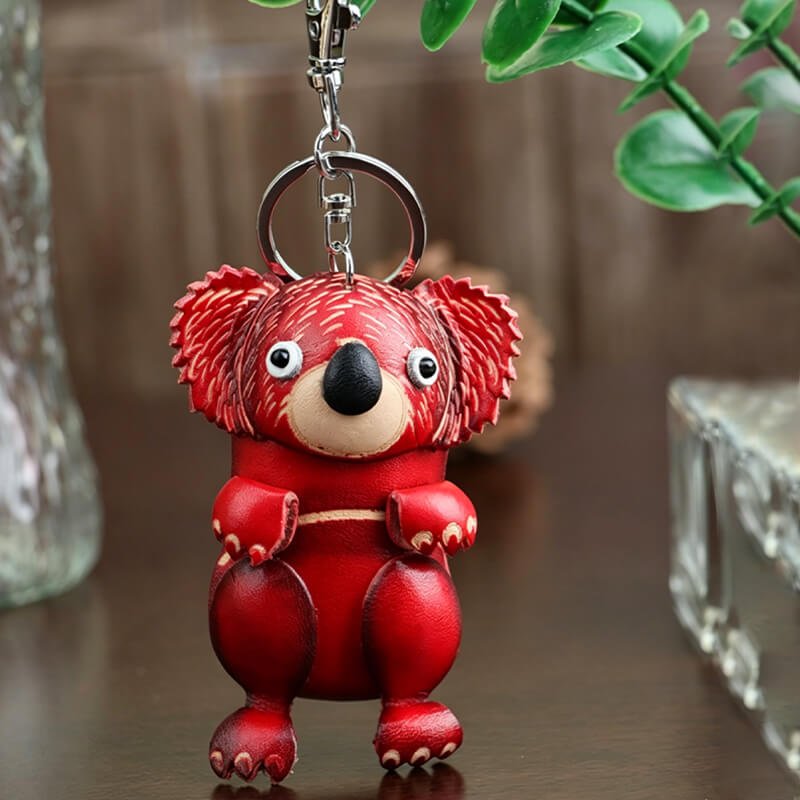 Cute Koala Leather Bag Charm – Babylon Leather - Babylon LeatherBabylon LeatherLLZ33-Red