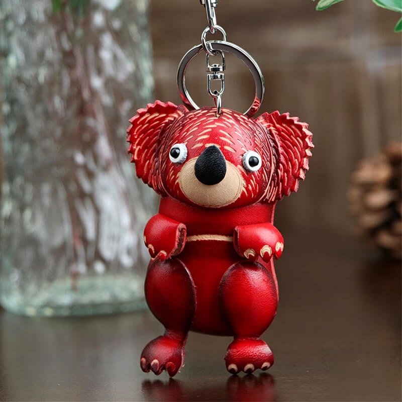 Cute Koala Leather Bag Charm – Babylon Leather - Babylon LeatherBabylon LeatherLLZ33-Red