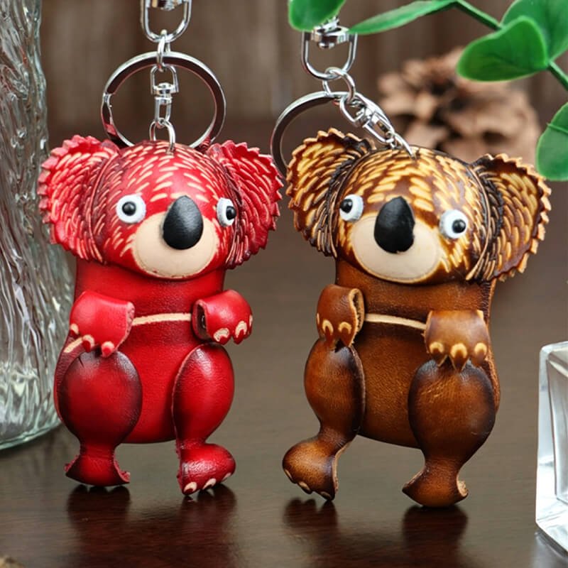 Cute Koala Leather Bag Charm – Babylon Leather - Babylon LeatherBabylon LeatherLLZ33-Red