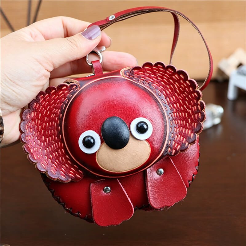 Cute Koala - Shaped Leather Coin Purse – Babylon Leather - Babylon LeatherBabylon LeatherLLZ112-Red