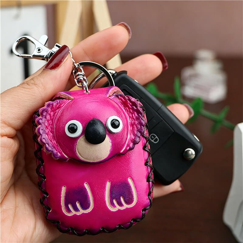 Cute Koala - Shaped Vegetable - Tanned Cowhide Leather Card Holder – Babylon Leather - Babylon LeatherBabylon LeatherLLZ89-Koala-Fuchsia