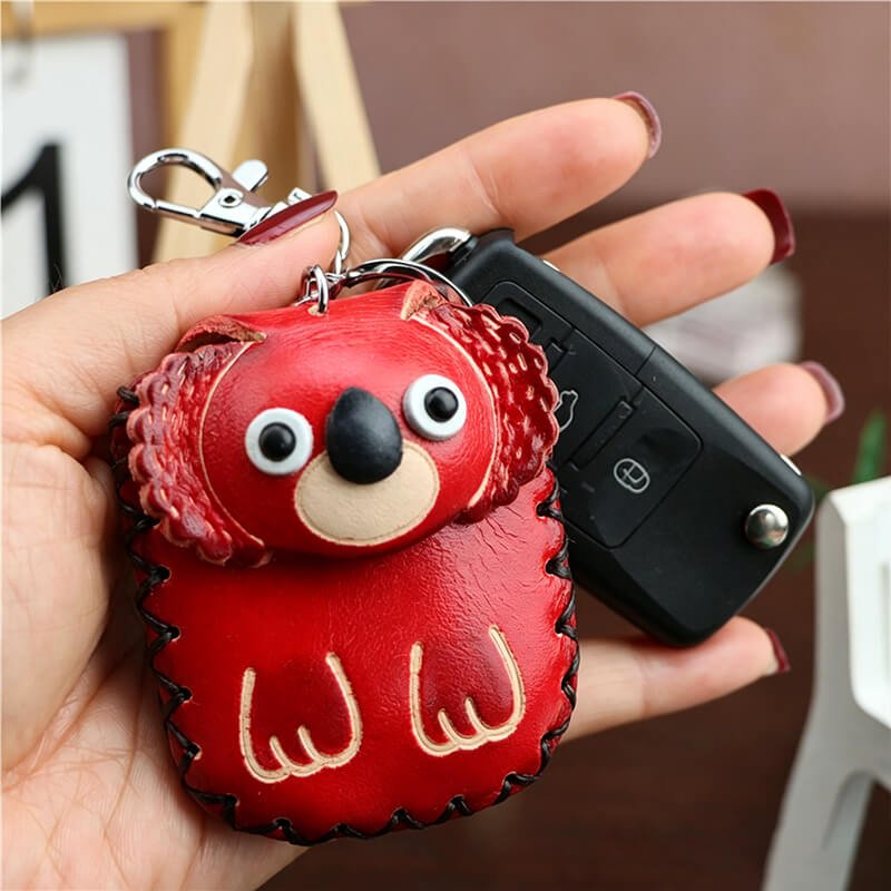 Cute Koala - Shaped Vegetable - Tanned Cowhide Leather Card Holder – Babylon Leather - Babylon LeatherBabylon LeatherLLZ89-Koala-Red