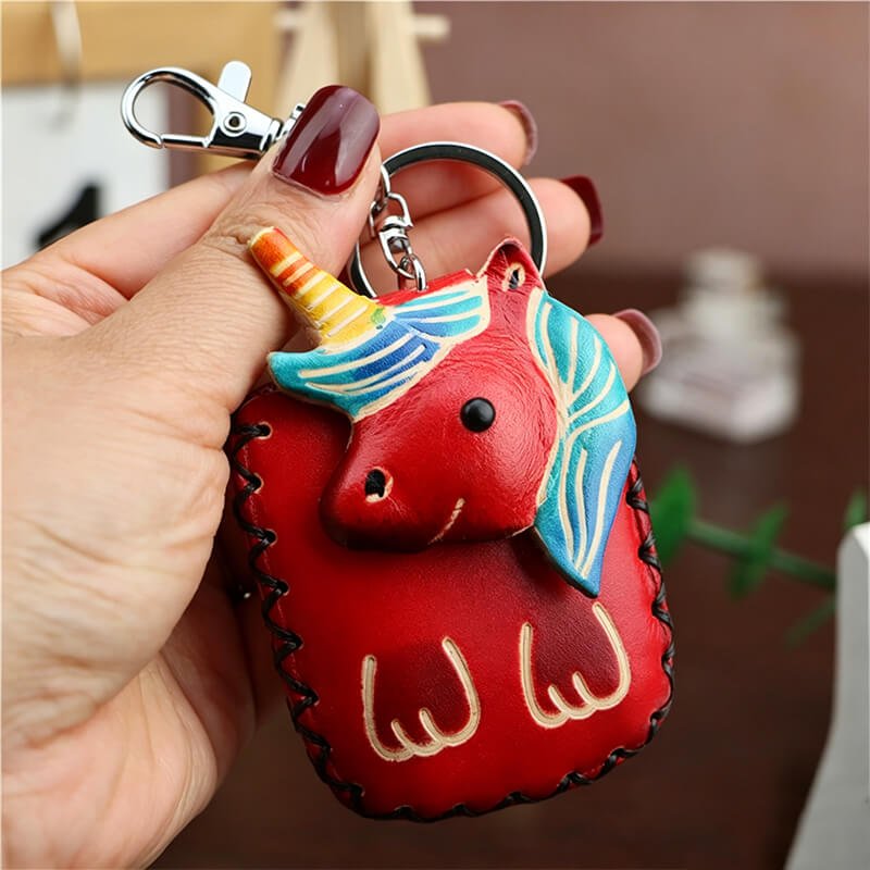Cute Koala - Shaped Vegetable - Tanned Cowhide Leather Card Holder – Babylon Leather - Babylon LeatherBabylon LeatherLLZ89-Unicorn-Red