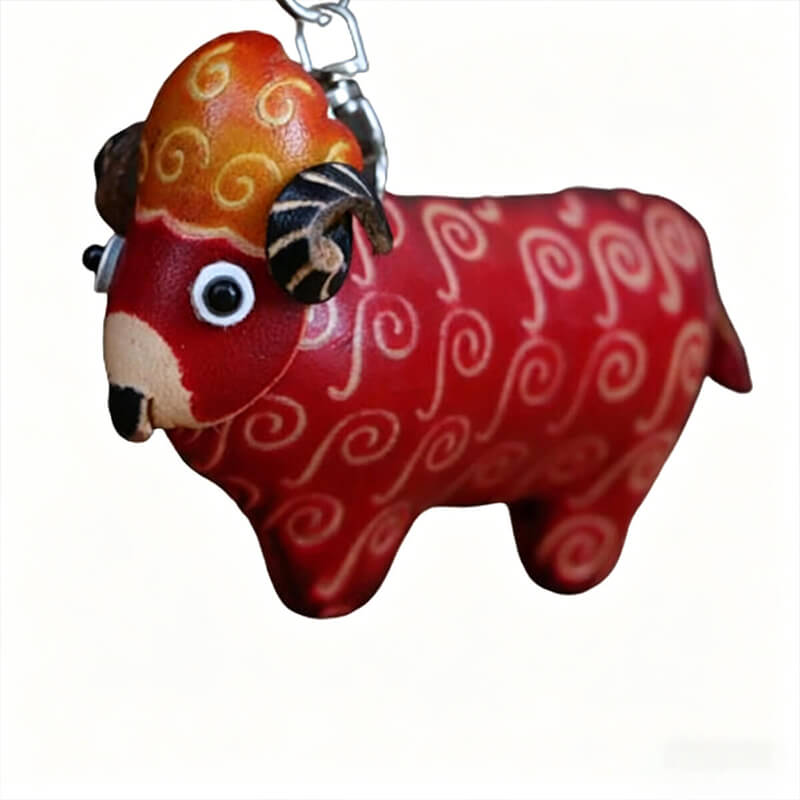 Cute Lamb Leather Bag Charm – Babylon Leather - Babylon LeatherBabylon LeatherLLZ45-Red