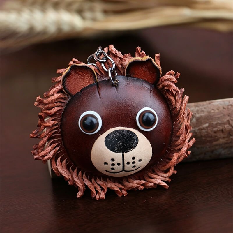 Cute Lion Leather Bag Charm – Babylon Leather - Babylon LeatherBabylon LeatherLLZ47-Red