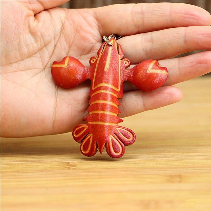 Cute Lobster Leather Bag Charm – Babylon Leather - Babylon LeatherBabylon LeatherLLZ125-Orange