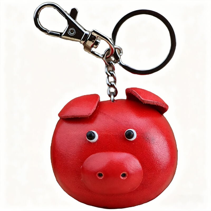 Cute Pig Leather Bag Charm – Babylon Leather - Babylon LeatherBabylon LeatherLLZ04-Red