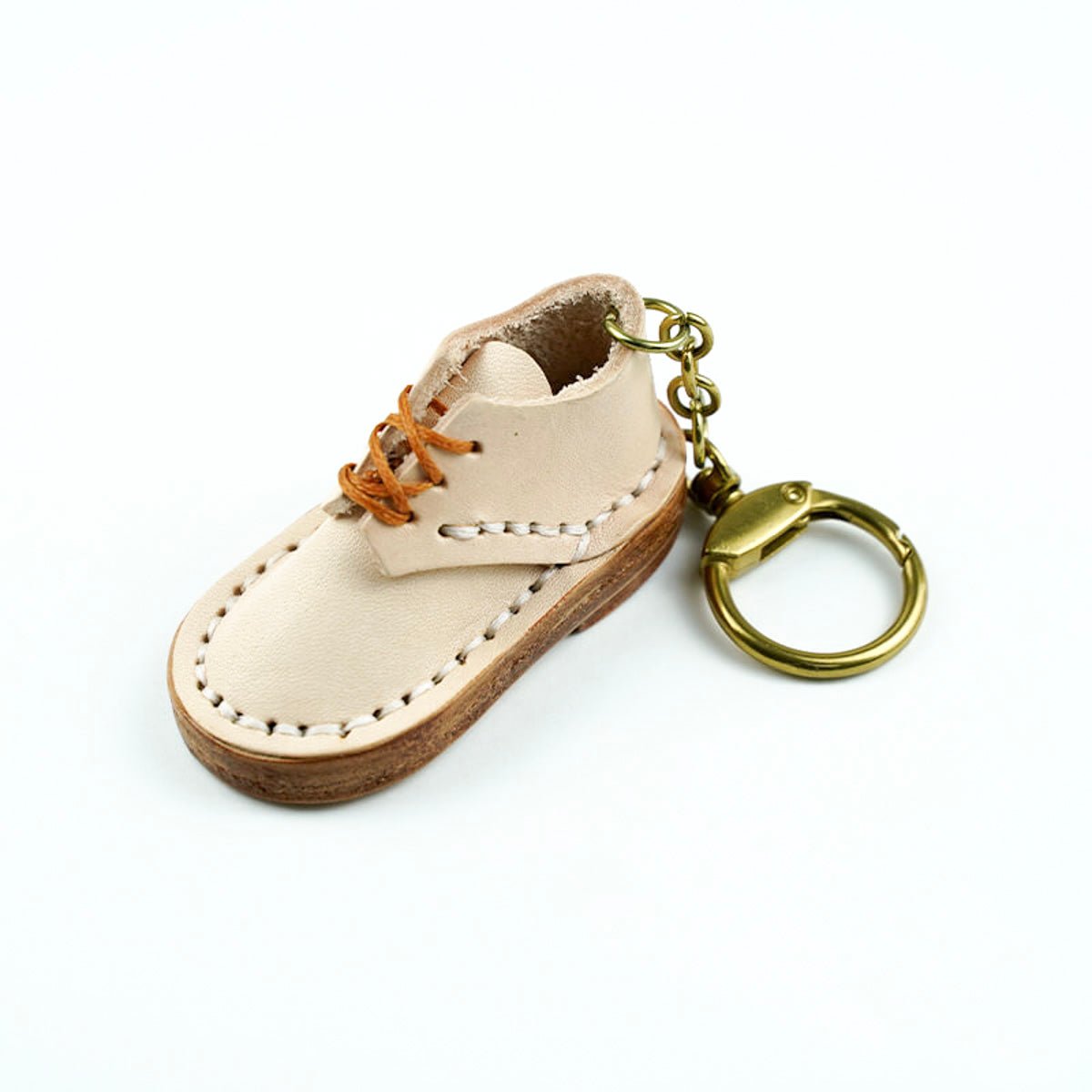 Cute Shoes Shape Leather Charm Keychain – Babylon Leather - Babylon LeatherBabylon LeatherLL80-White