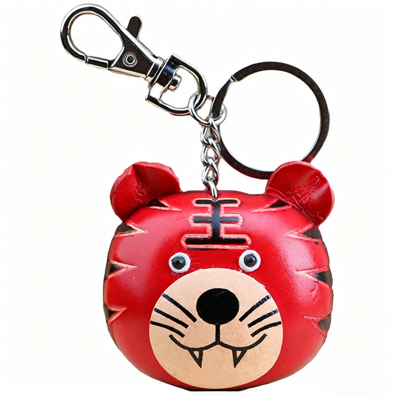 Cute Tiger Leather Bag Charm – Babylon Leather - Babylon LeatherBabylon LeatherLLZ54-Red