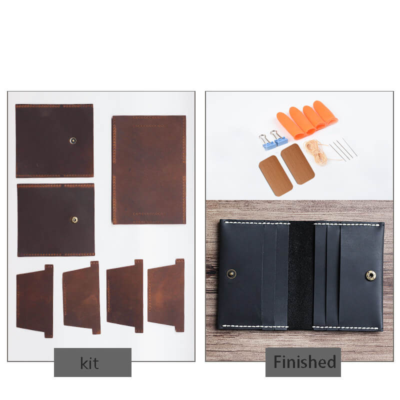Multi-Slot Card Case Crazy Horse Leather DIY Kit – Babylon Leather