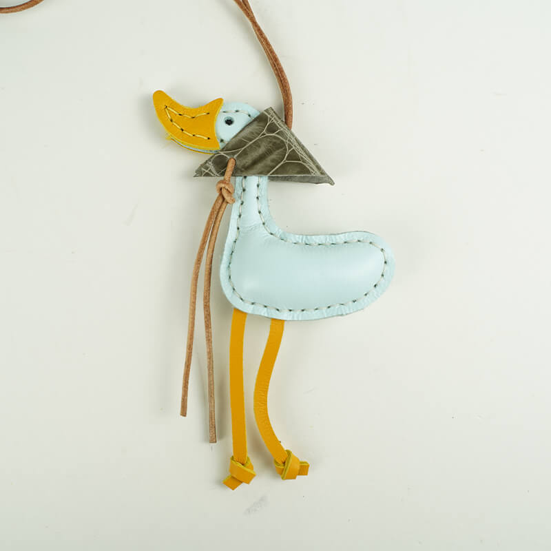 Lucky Duck Leather Bag Charm