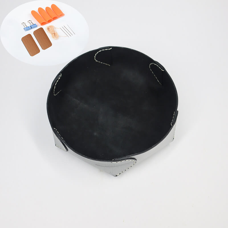 Desktop Catchall Tray Fog Wax Leather DIY Kit – Babylon Leather - Babylon LeatherBabylon LeatherCY04-Black