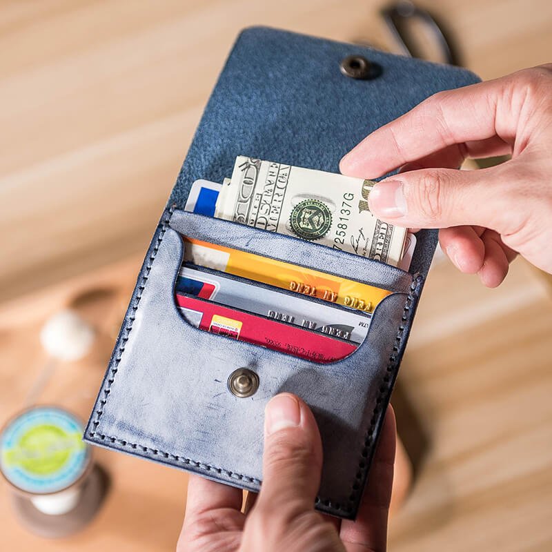 DIY Card Case Leather Front Pocket – Babylon Leather - Babylon LeatherBabylon LeatherLZ22 - Black - Fog Wax Leather