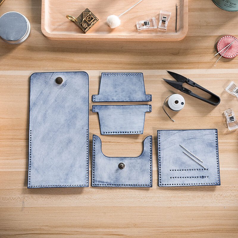 DIY Card Case Leather Front Pocket – Babylon Leather - Babylon LeatherBabylon LeatherLZ22 - Black - Fog Wax Leather