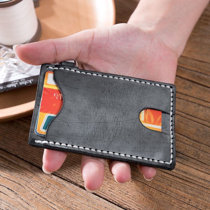 DIY Card Case Leather Kit For Him – Babylon Leather - Babylon LeatherBabylon LeatherLZ19 - Black - Card Case
