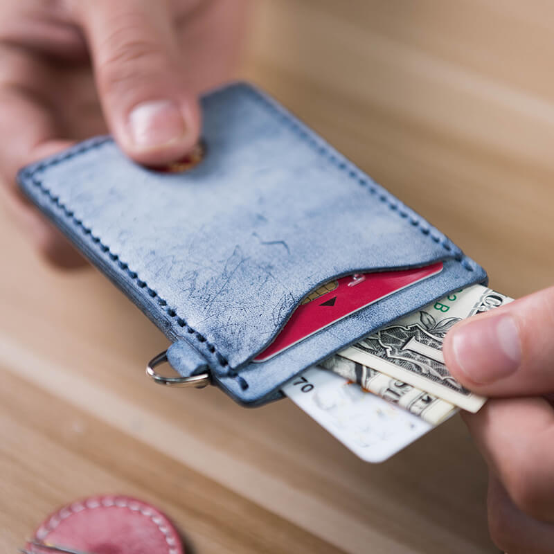 DIY Card Case Leather Kit For Him – Babylon Leather - Babylon LeatherBabylon LeatherLZ19 - Blue - Card Case