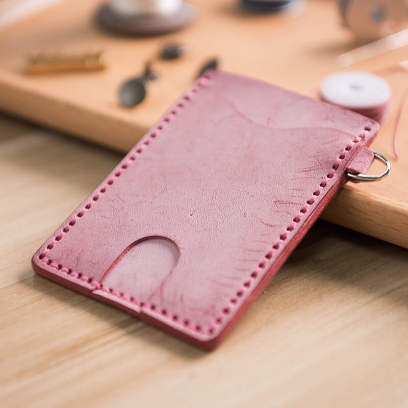 DIY Card Case Leather Kit For Him – Babylon Leather - Babylon LeatherBabylon LeatherLZ19 - Red - Card Case