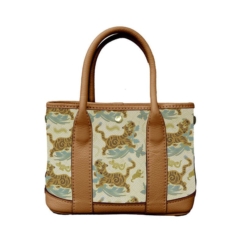DIY Customizable Panel Garden Party Tote Bag Kit – Babylon Leather - Babylon LeatherBabylon LeatherSYR02-Caramel-Large & Hardware Components-Color-Matched & With Fabric