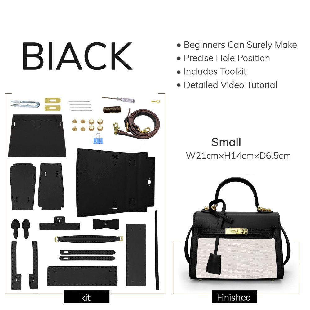 DIY Customizable Panel Kelly - Style Bag Kit – Babylon Leather - Babylon LeatherBabylon LeatherSYR06 - Black - Small & Self - Adhesive Glue - Color - Matched