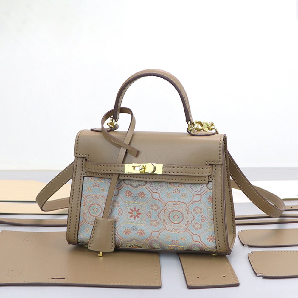 DIY Customizable Panel Kelly - Style Bag Kit – Babylon Leather - Babylon LeatherBabylon LeatherSYR06 - Khaki - Small & Self - Adhesive Glue - Color - Matched