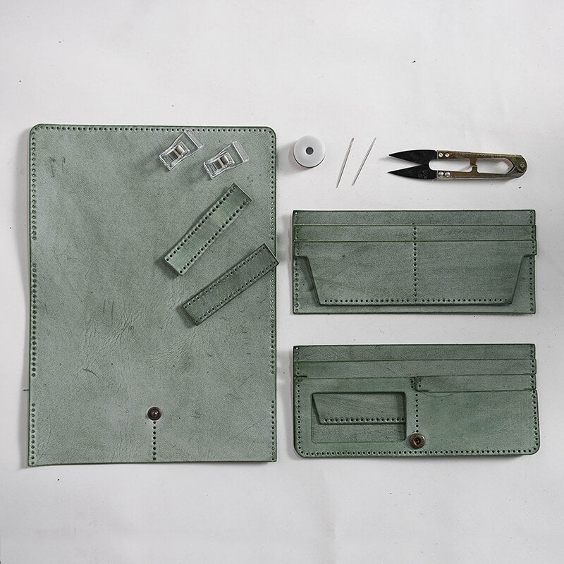 DIY Minimalist Leather Wallet for Mens – Babylon Leather - Babylon LeatherBabylon LeatherLZ10 - Green - Fog Wax Leather