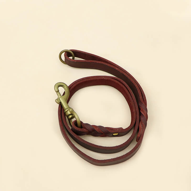 Dog Collar & Leash Set in Full - Grain Leather – Babylon Leather - Babylon LeatherBabylon LeatherLP03-Brown-1