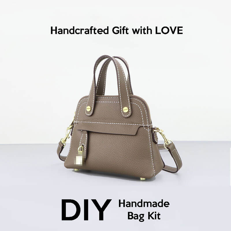 Domed Satchel Handbag DIY Kit – Babylon Leather - Babylon LeatherBabylon LeatherSY45 - Matching Color - Lychee Pattern Leather - Brown
