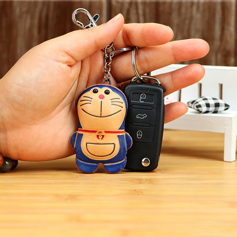Doraemon Style Leather Bag Charm – Babylon Leather - Babylon LeatherBabylon LeatherLLZ69-Blue