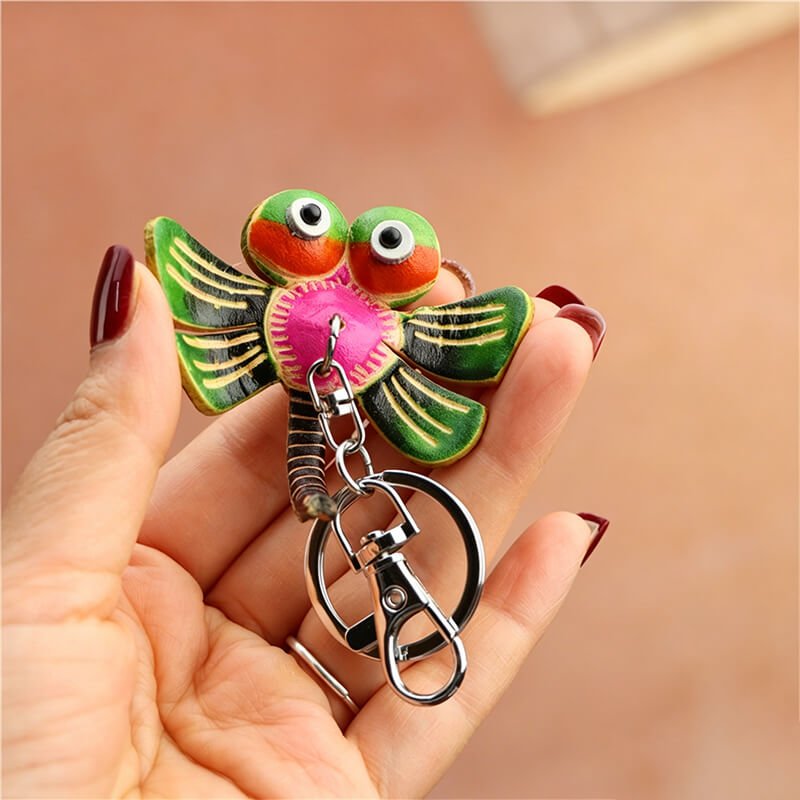 Dragonfly Leather Bag Charm – Babylon Leather - Babylon LeatherBabylon LeatherLLZ92-Green