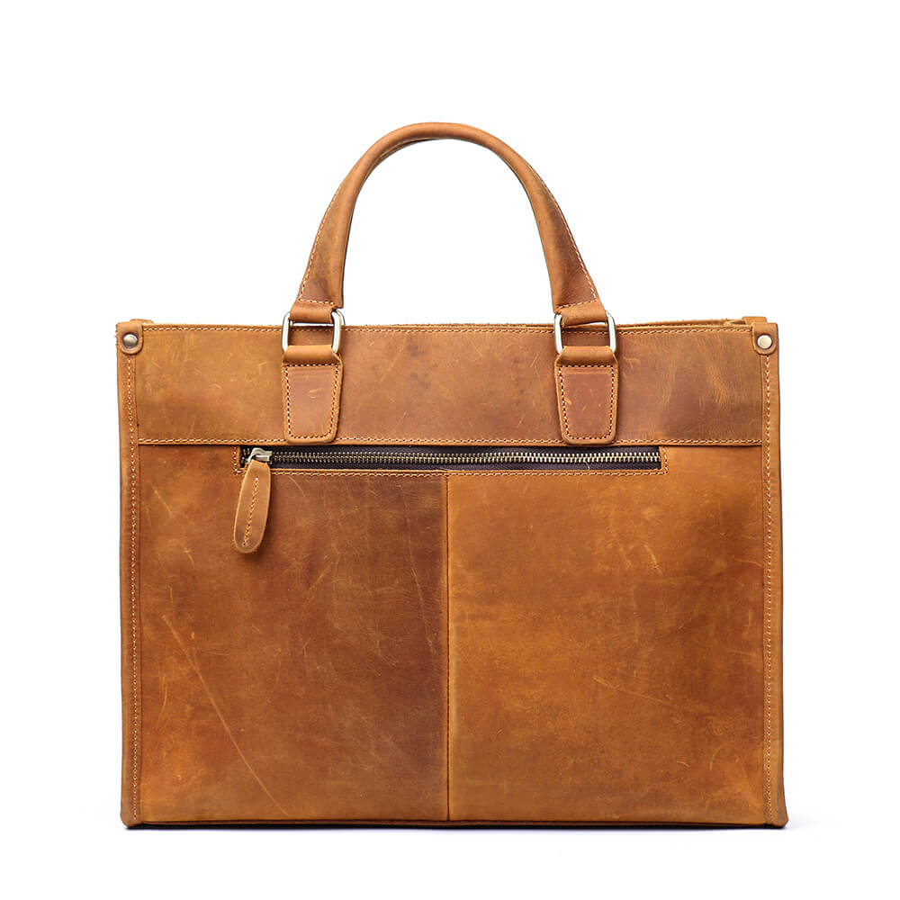 Durable Leather Business Handbag Men – Babylon Leather - Babylon LeatherBabylon LeatherLJ034 - Black