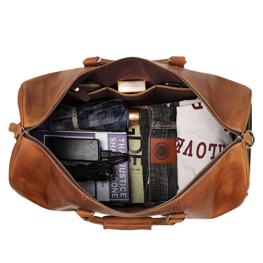 Durable Leather Duffel Bag for Men – Babylon Leather - Babylon LeatherBabylon LeatherLJ013 - Brown