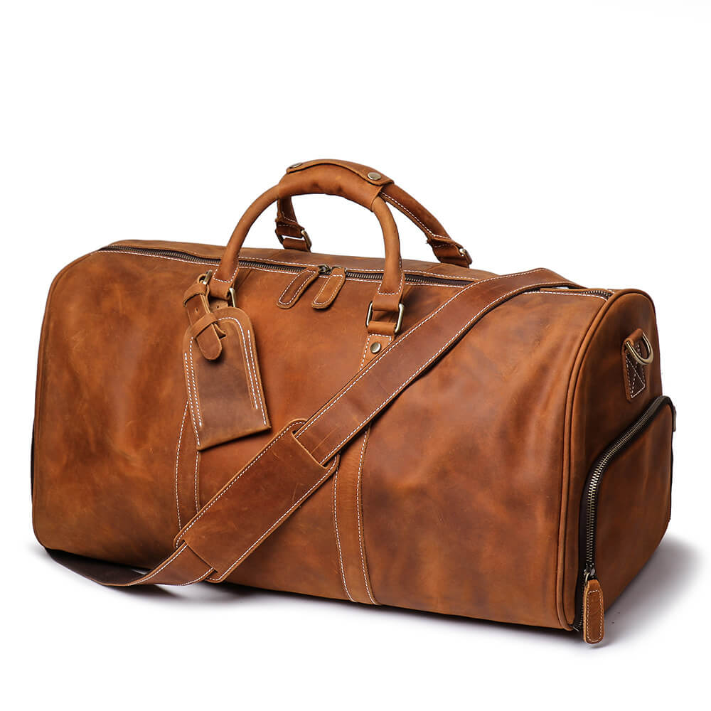Durable Leather Duffel Bag for Men – Babylon Leather - Babylon LeatherBabylon LeatherLJ013 - Brown