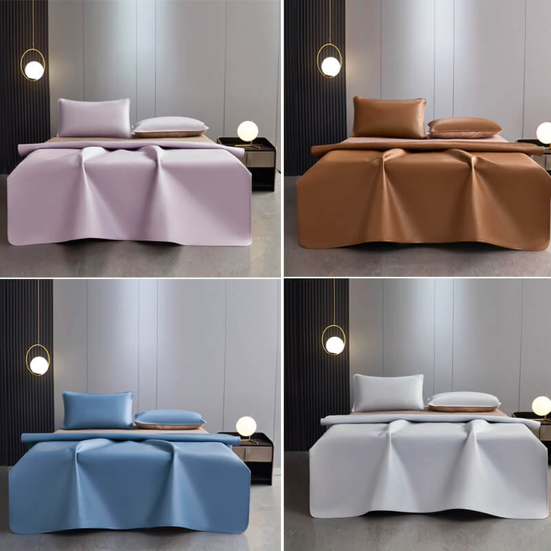 Thickened Top Grain Buffalo Leather Summer Sleeping Mat Set