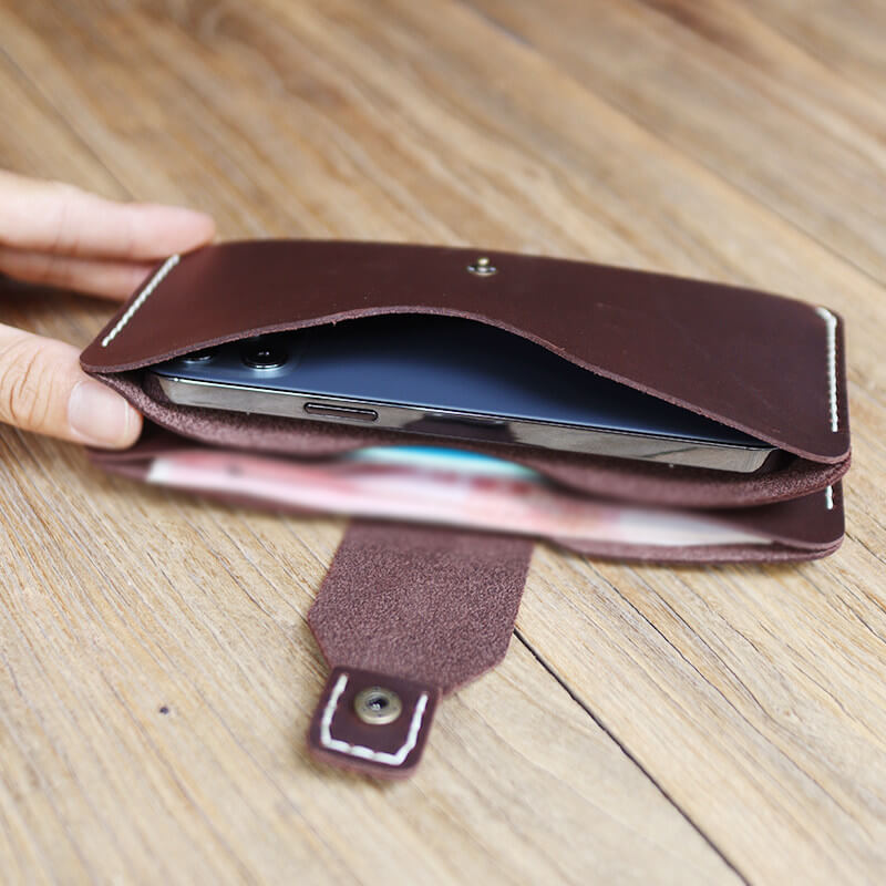 Strap Long Phone Wallet Crazy Horse Leather DIY Kit – Babylon Leather
