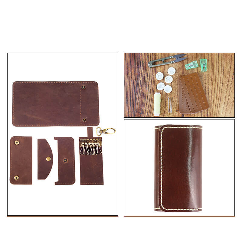 Men's Belt-Loop Key Case Veg Tanned Leather DIY Kit – Babylon Leather