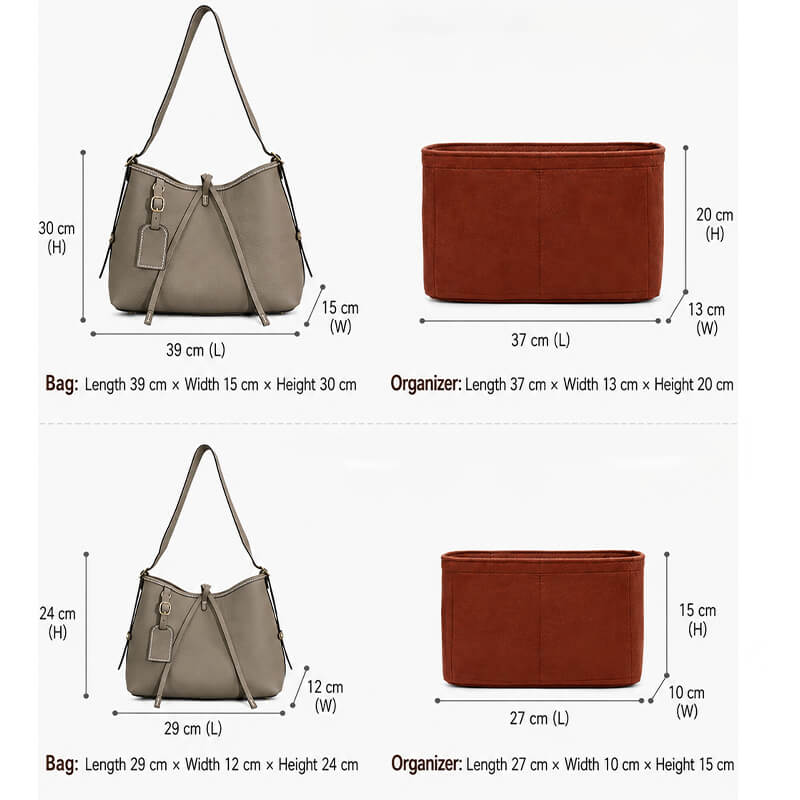 Felt Bag Insert Organizer for Carryall-Style Bags