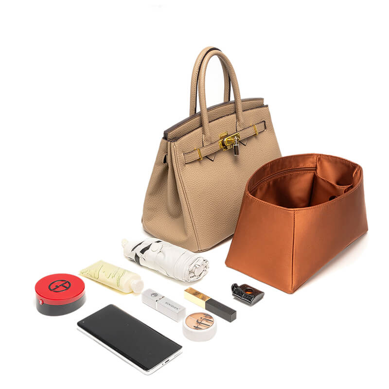 Satin Bag Insert Organizer for Birkin-Style Bags