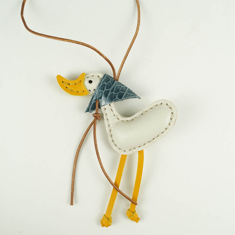 Lucky Duck Leather Bag Charm