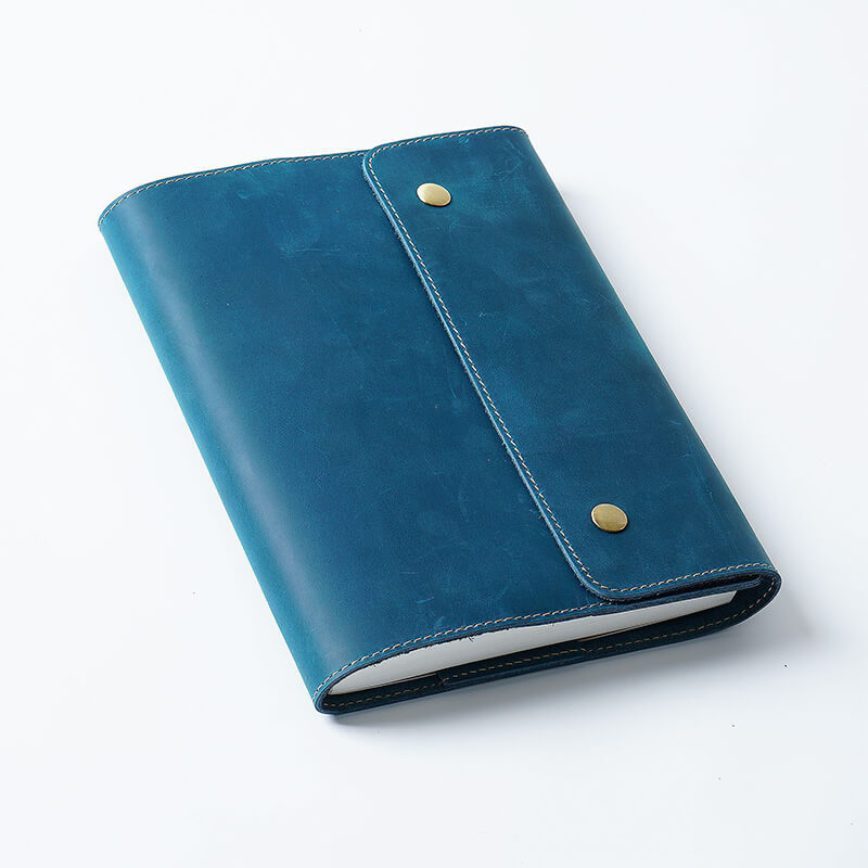 Crazy Horse Leather Snap Closure Notebook Cover A5 – Babylon Leather