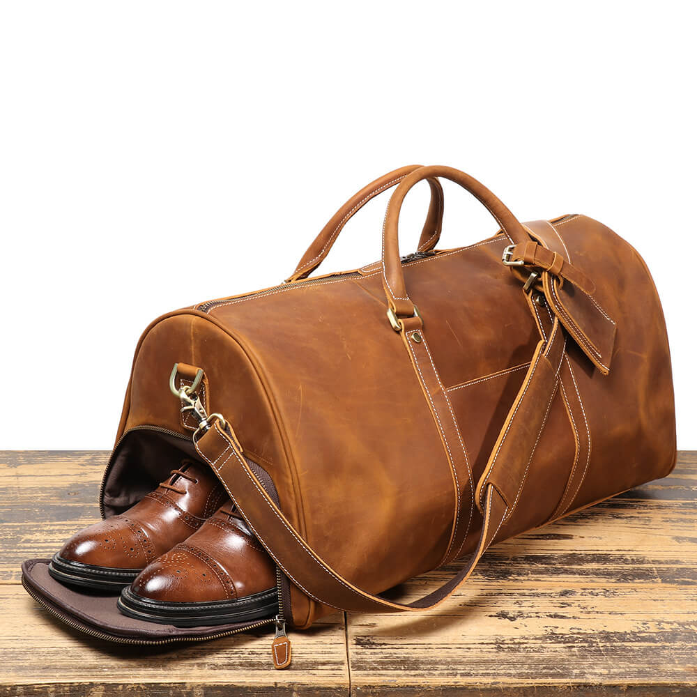 Vintage Top-Grain Leather Travel Duffel Bag – Babylon Leather