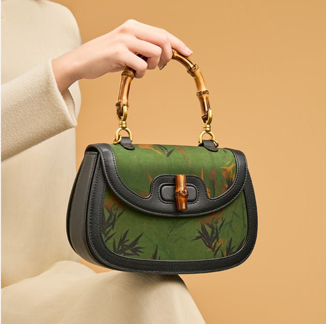 Enduring Grace Leather and Silk Handbag – Babylon Leather - Babylon LeatherBabylon LeatherTX011-Green