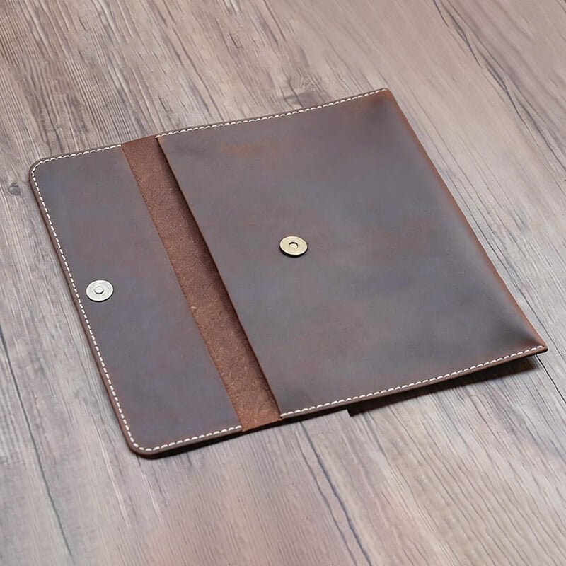 Envelope iPad Clutch Crazy Horse Leather DIY Kit – Babylon Leather - Babylon LeatherBabylon LeatherCY77-Brown