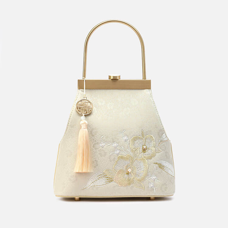 Ethereal Poise Leather & Silk Handbag – Babylon Leather - Babylon LeatherBabylon LeatherTX053-Light Yellow