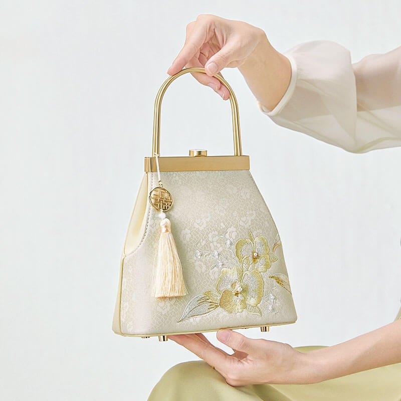 Ethereal Poise Leather & Silk Handbag – Babylon Leather - Babylon LeatherBabylon LeatherTX053-Light Yellow
